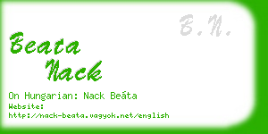 beata nack business card