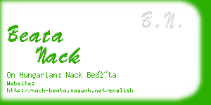 beata nack business card